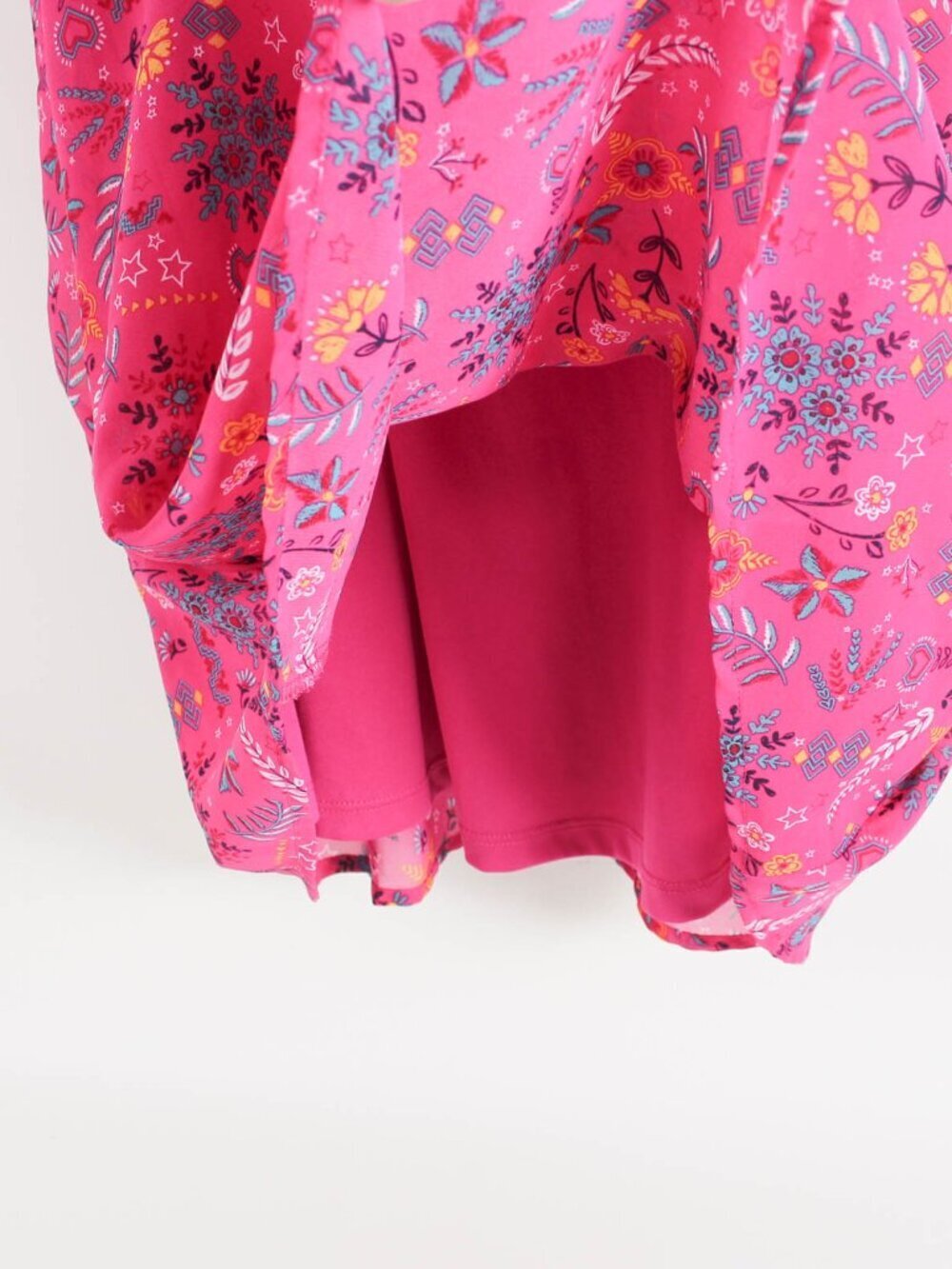Wonder Nation Girls Pink Floral Dress L (10-12) Plus Ruffle Sleeve Boho - Picture 3 of 12